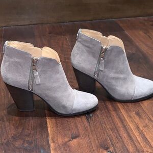 Rag & Bone Gray Ankle Booties with Stacked Heel